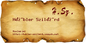Hübler Szilárd névjegykártya