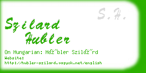 szilard hubler business card